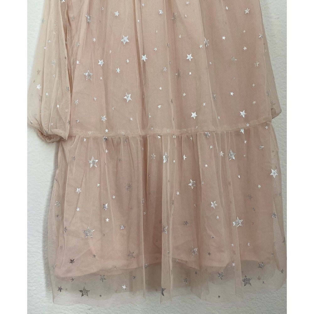 SOLD     Old Navy • Light Pink Silver Metallic Star Sheer Sleeves Long Dress - Picture 15 of 15